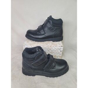 Mt Emey Black Leather Double Strap Work Boots Mens 12 XW 4E Oil Resistant AM5615